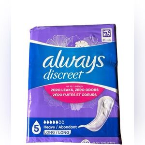 Always Discreet Pads in Purple Packaging